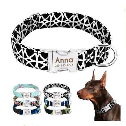 Personalized Pet Dog Collar With Engraved Name And Contact Details - Ideal For Large Dogs